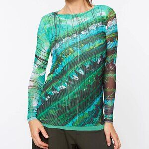 AMB Designs Florence Double Sheer Top in Greens.